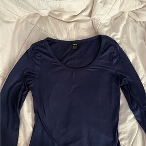 SHEIN Deep Blue Long Sleeve Top
